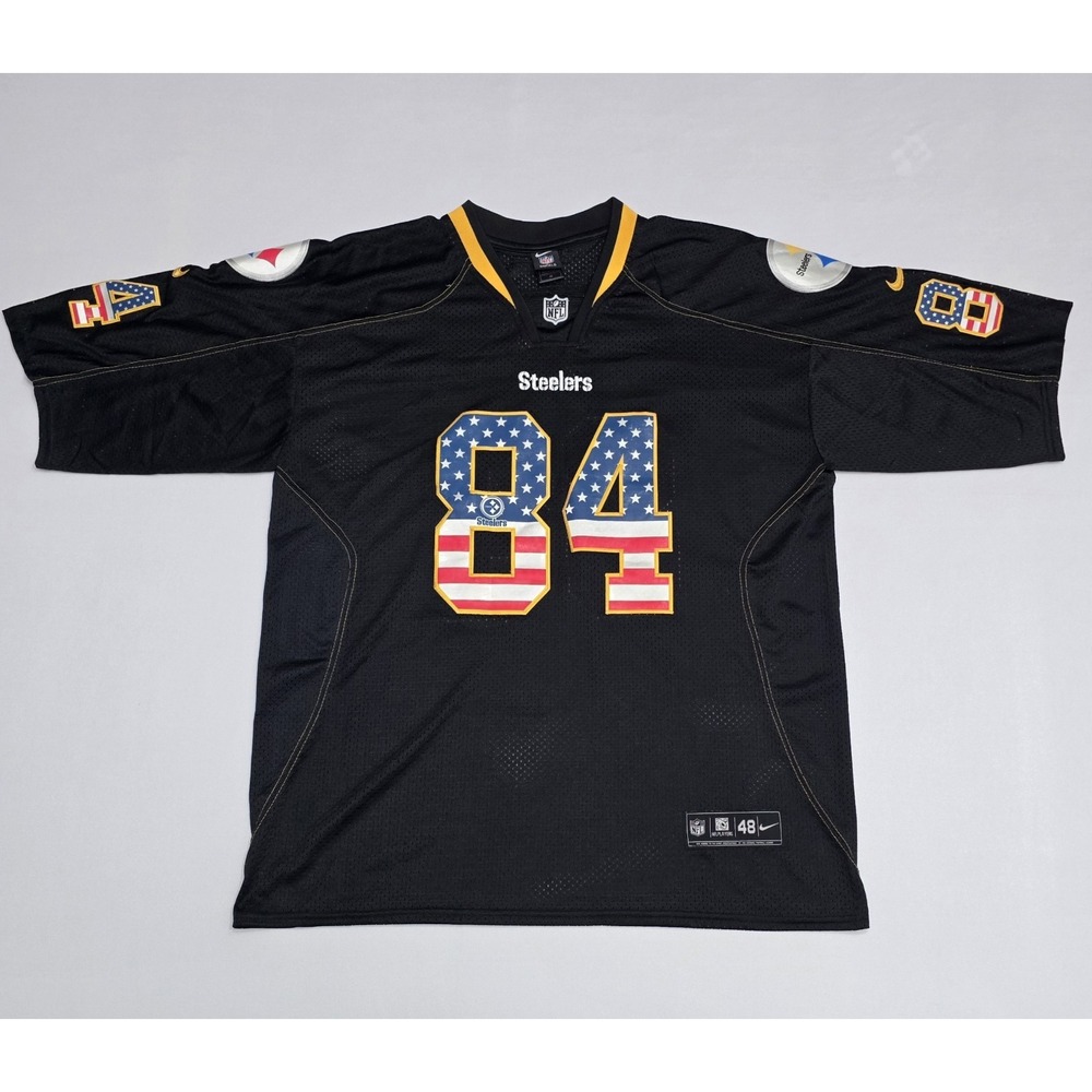 Nike Pittsburgh Steelers Antonio Brown 84 Stars Stripes Jersey Mens 48 Black